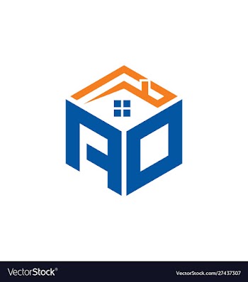 Ao home abstract polygonal letter logo vector image
