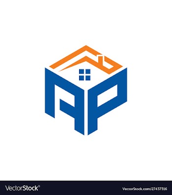 Ap home abstract polygonal letter logo vector image