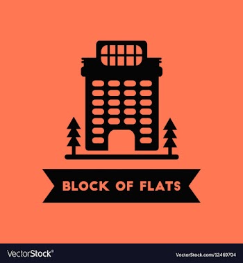 Apartment block building vector image
