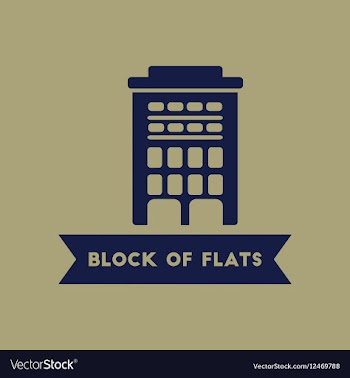Apartment block building vector image