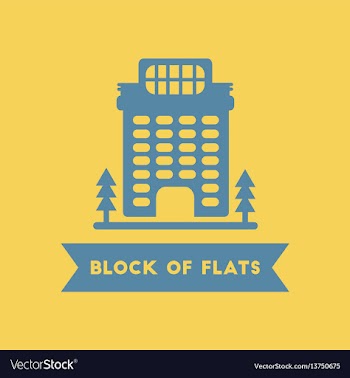 Apartment block building vector image