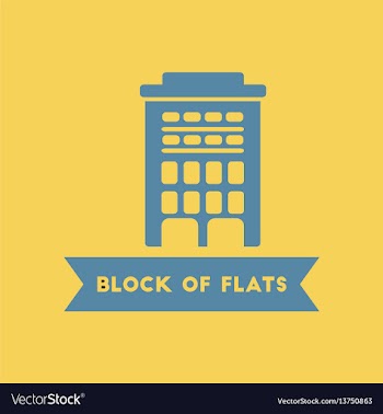 Apartment block building vector image