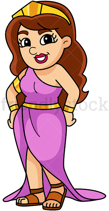 Aphrodite Greek Goddess Cartoon Vector Clipart - FriendlyStock