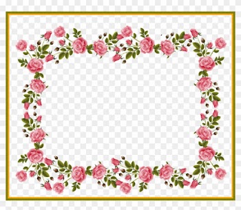Appealing Pinkroses Scrapbooking Album Flower Frame - Floral Border Clip Art