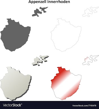 Appenzell Innerrhoden blank detailed outline map vector image