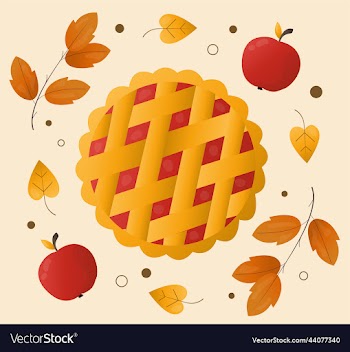 appetizing pie surrounded by apples and autumn