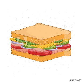 Appetizing sandwich isolated on white background