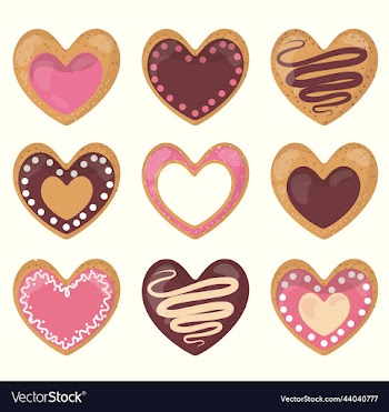 appetizing tasty gingerbread in the form of hearts