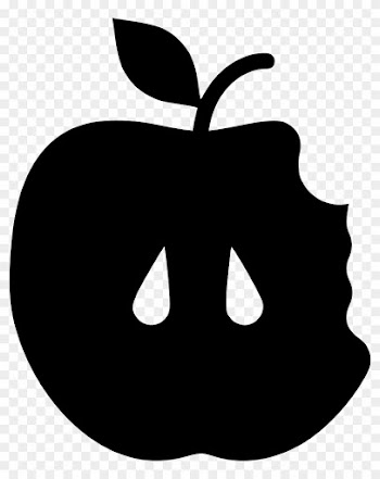 Apple Black Silhouette With A Leaf Comments - Bauble Silhouette