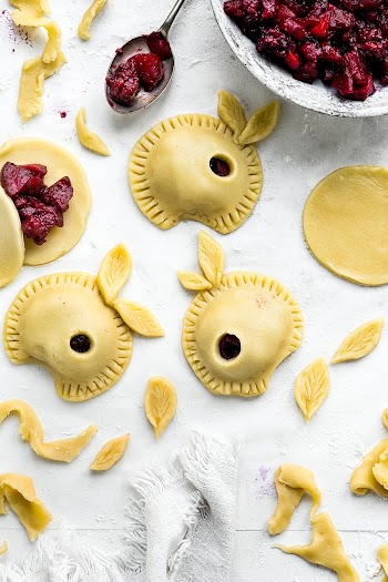 Apple blackberry pies unbaked homemade autumn food recipe