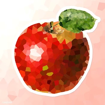 Apple crystallized style sticker illustration | Free  illustration - 2347179