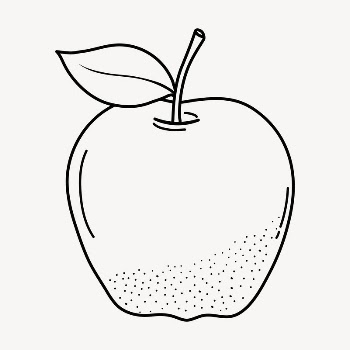 Apple doodle clipart, cute black | Free PSD Illustration - rawpixel