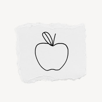 Apple doodle clipart, ripped paper | Free PSD - rawpixel