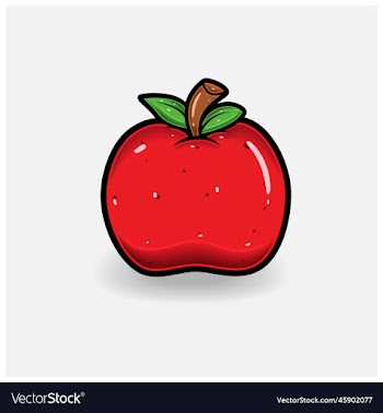 apple fruit cartoon with simple gradient and