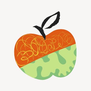 Apple fruit sticker, colorful doodle | Free Vector Illustration - rawpixel