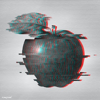 Apple glitch style design element  | Free  illustration - 2342469