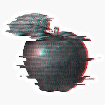 Apple glitch style sticker overlay with a white border | Free  transparent png - 2342471