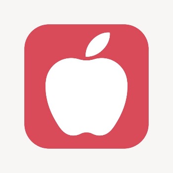 Apple icon, flat square design | Free Icons - rawpixel