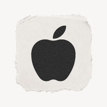 Apple icon, ripped paper design | Free PSD - rawpixel