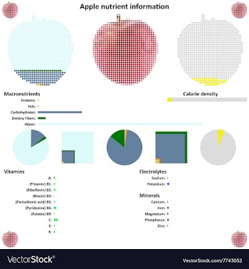 Apple mosaic and nutrient information vector image