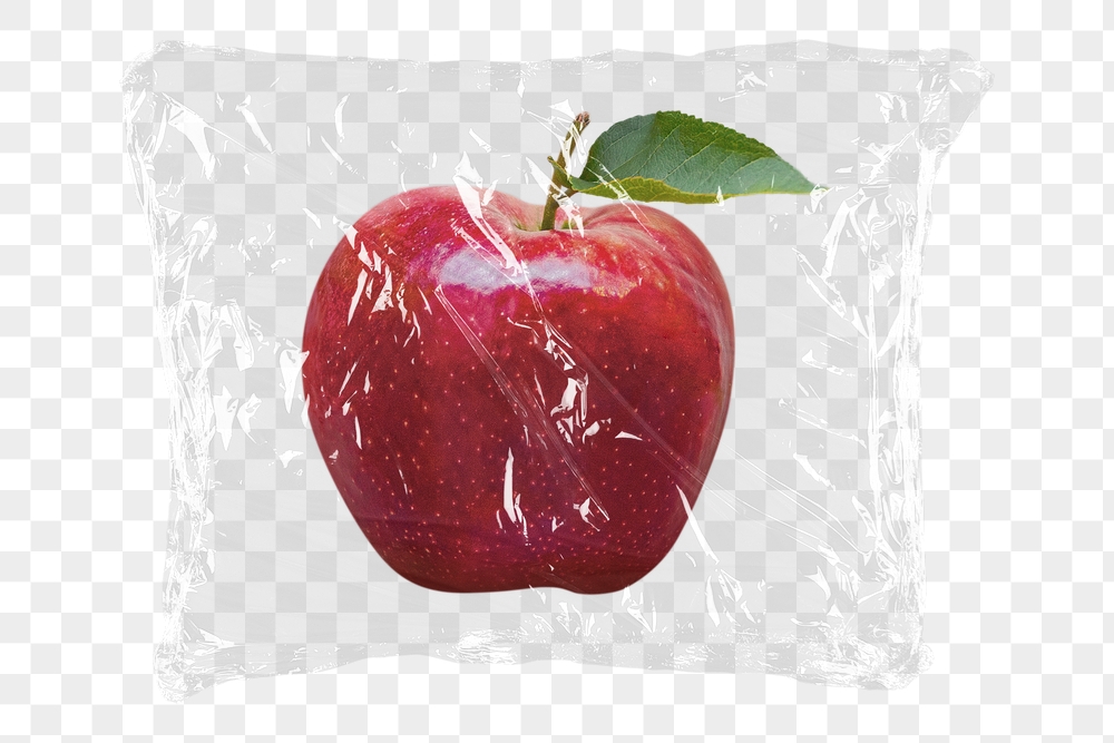Apple png plastic packaging sticker, | Free PNG - rawpixel
