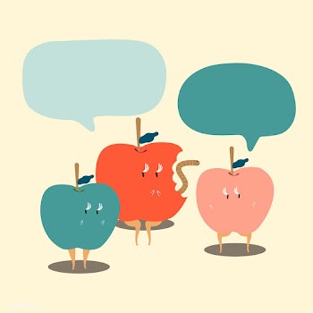 Apples with blank speech bubbles cartoon char.. | Free stock vector - 538561