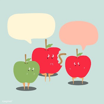 Apples with blank speech bubbles cartoon char.. | Free stock vector - 538573