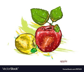 Apples with colorful splashes vector image