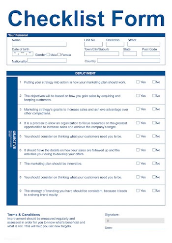 Application application form checklist | Free stock vector - 397151