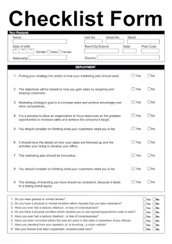 Application application form checklist | Free stock vector - 397160