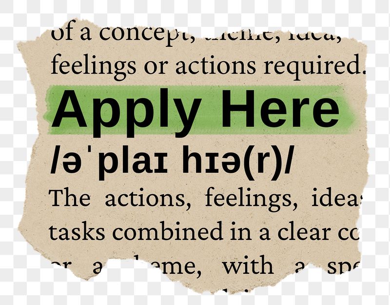 Apply here png word sticker, | Free PNG - rawpixel