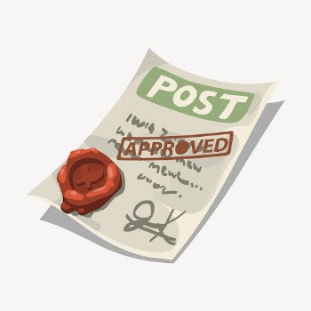 Approved letter clipart, permit paper | Free Vector - rawpixel
