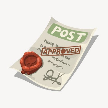Approved letter collage element, permit | Free PSD - rawpixel