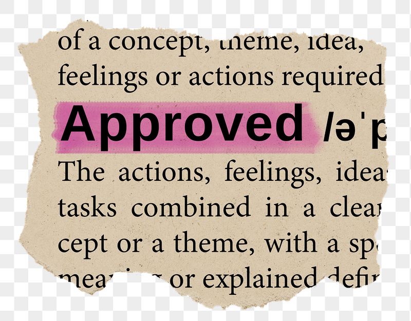 Approved png word sticker, torn | Free PNG - rawpixel