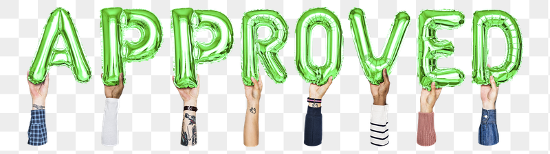 Approved word png, hands holding | Free PNG - rawpixel