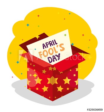 april fools day and box with stars design