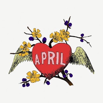 April heart collage element, vintage | Free PSD - rawpixel