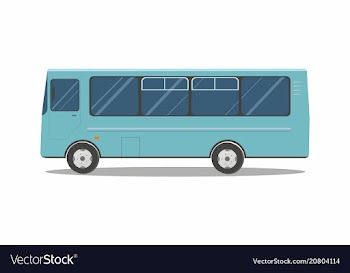 Aqua blue bus isolated on white background vector image