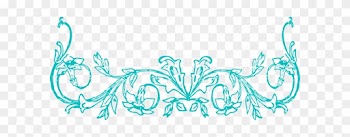 Aqua Floral Vine Clip Art - Flower Png Border Brown