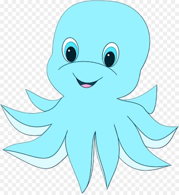 aqua turquoise cartoon turquoise octopus