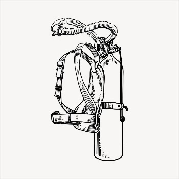 Aqualung, scuba diving clipart, vintage | Free Vector - rawpixel