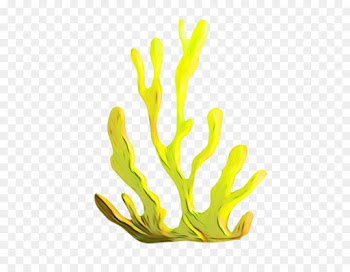 aquarium decor yellow hand plant