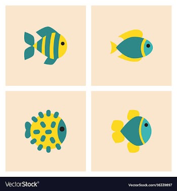 Aquarium fish set vector image