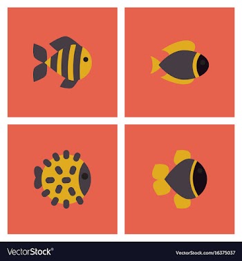 Aquarium fish set vector image