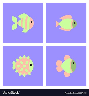 Aquarium fish set vector image