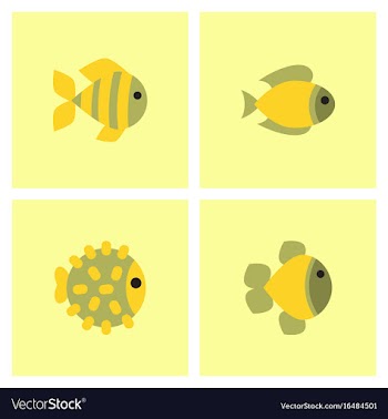 Aquarium fish set vector image