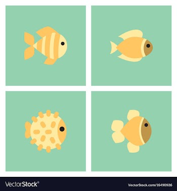 Aquarium fish set vector image