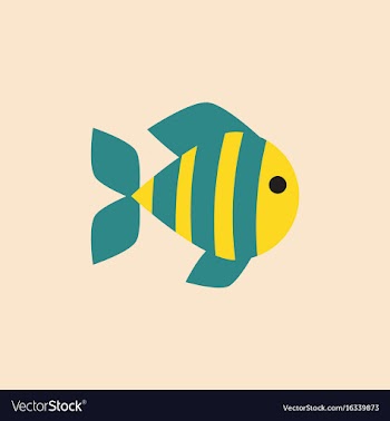 Aquarium fish silhouette colorful cartoon flat vector image