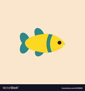 Aquarium fish silhouette colorful cartoon flat vector image
