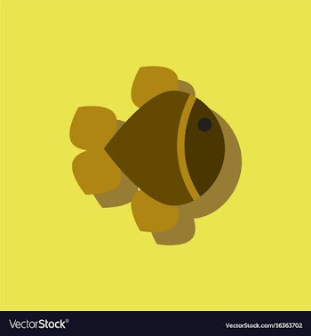 Aquarium fish silhouette colorful cartoon flat vector image